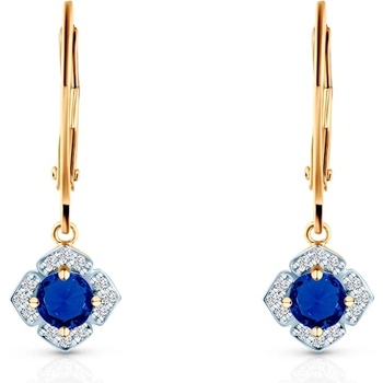 SAVICKI Обеци Savicki: двуцветно злато, сини сапфири, диаманти
