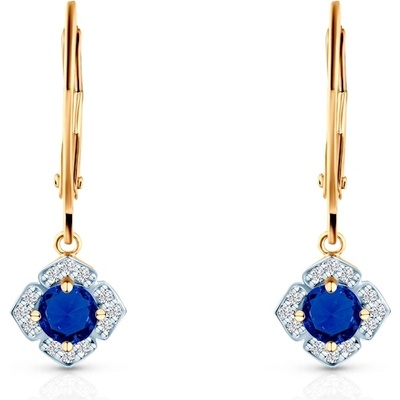SAVICKI Обеци Savicki: двуцветно злато, сини сапфири, диаманти