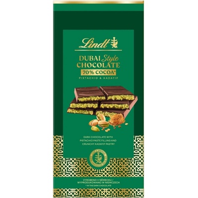 Lindt Dubai Style Chocolate Dark 70% 145 g
