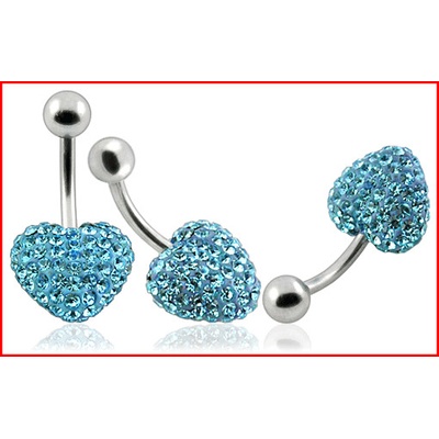 Steel Jewelry piercing tyrkysové srdce z chirurgické oceli PR121146