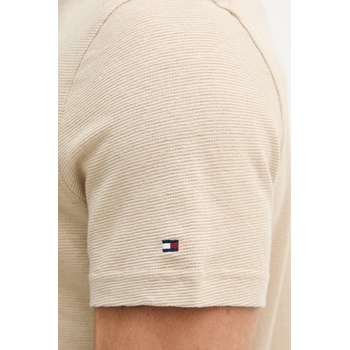 Tommy Hilfiger тениска тип пулове с яка мъжка с лен NEW YORK (MW0MW42679)