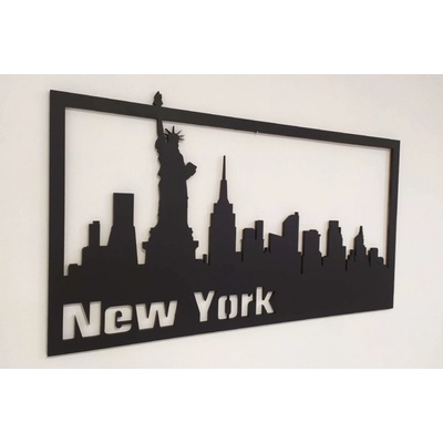 MAJADESIGN Dřevěný obraz - NEW YORK - BAREVNĚ LAKOVANÝ