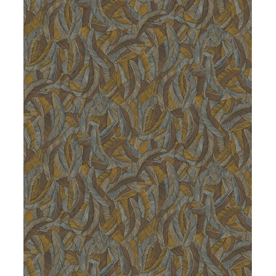 Khroma by Masureel ROM202 Vliesová tapeta na stenu, hnedá, listy, pierka, rozmery 0,53 x 10,05 m