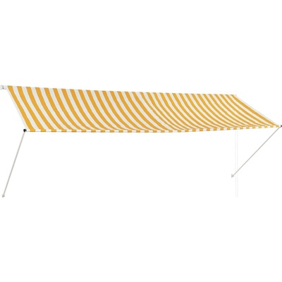 zahrada-XL Zatahovací markýza žluto-bílá 350 x 150 cm