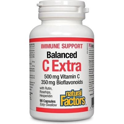 Natural Factors Immune Support Balanced C Extra (Витамин С 500 mg + Биофлавоноиден комплекс 350 mg) 90 таблетки | Natural Factors (1321 NF)