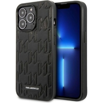 KARL LAGERFELD Karl Lagerfeld KLHCP13XMNMP1K Monogram Plaque калъф за Apple iPhone 13 Pro Max, Черен (KLD1107)