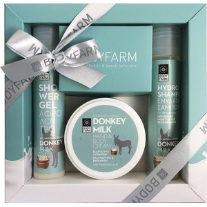 Bodyfarm Donkey Milk Комплект - Душ гел, Шампоан и Крем за ръце и тяло, 3 х 50 ml - ozone