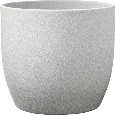 Soendgen Basel Stone Obal na kvetináč keramický Ø 16 cm x 15 cm svetlosivý