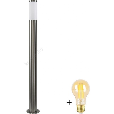 Polux LED димируема външна лампа LIVIA 1xE27/6W/230V 100 см IP44 сребриста (LEDSA0464B)