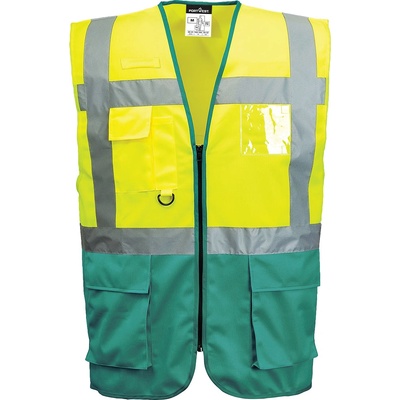 Portwest hi-vis warsaw executive c476 / Светлоотразителна жилетка - hv жълто/зелено xxl (c476ygrxxl)
