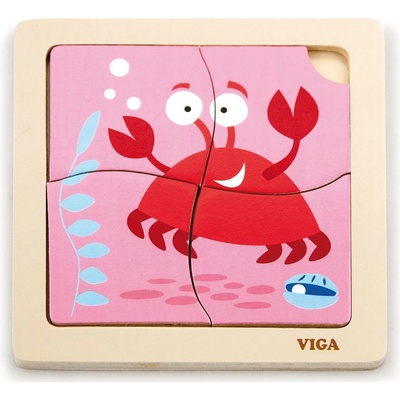 Viga puzzle Krab 4 dílky