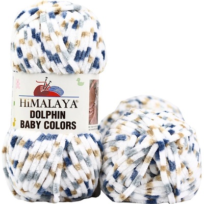 Himalaya příze Dolphin Baby Colors 80423 bílá, šedá, světle hnědá, modrá