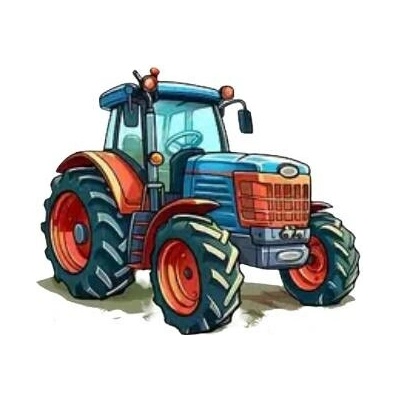 Nažehlovací obrázek - zemědělský traktor modrý (dva rozměry), Velikost: Malý