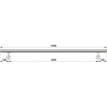 madlo 1500mm (set:2ks úchyt, madlo ø 42.4mm s ukončením), brúsená nerez K320 /AISI304