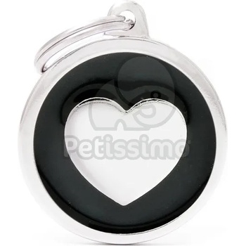 Image 1 of My Family адресник - Класическо сърце 1бр черен