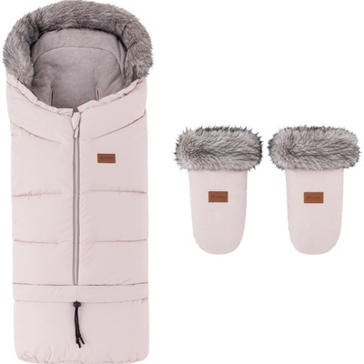 Petite&Mars zimný Arctic 4v1 s rukavicami Fjora Rose Petal - 2 ks