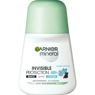 Garnier Mineral Рол-он против изпотяване Invisible 48H, Clean Cotton, 50 ml