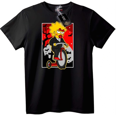 NOONEBRAND Тениска Лиза Симпсън Вампир Едноколесен - 4XL, Black