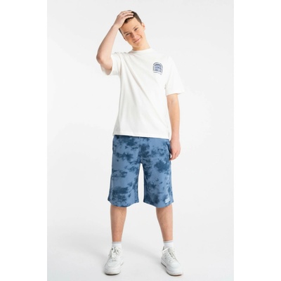 Reporter Young Chlapecké modré kraťasy s celoplošným tie-dye potiskem MODRÁ