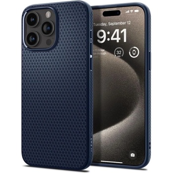 Apple Силиконов калъф Spigen Liquid Air Apple iPhone 15 Pro Max Navy Blue