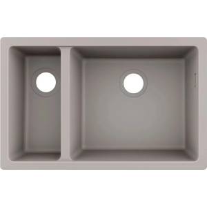 Hansgrohe Композитна мивка Hansgrohe S51 SilicaTec сив бетон 71x45 см 2 легена (43433380) Мивка за вграждане