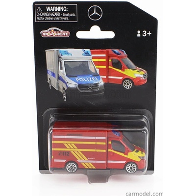 Majorette Mercedes Benz Sprinter Van Feuerwehr 2018 červená žltá biela 1:64