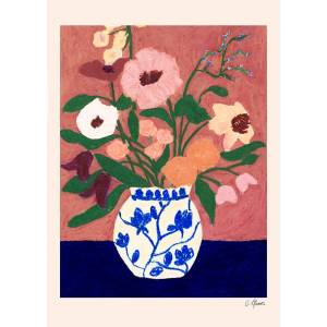 The Poster Club Постер 30x40 cm Flowers on Blue Table - Carla Llanos - The Poster Club (17295-3)