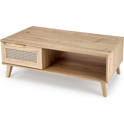 ЕВРОМАР Холна маса borneo law-1 дъб артизан с ратанова плетка