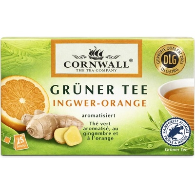 Cornwall zelený čaj se zázvorem a pomerančem 25 sáčků 43,75 g
