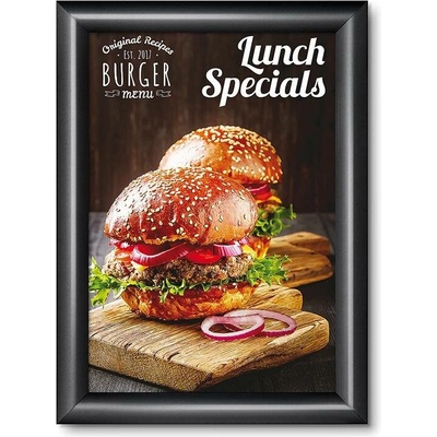 Jansen Display Klaprám A4 profil 25mm, barva RAL 9005 černá, 241 x 328 mm