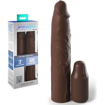 Реалистичен пенис удължител, силиконов, 22, 9см. - X-tensions Elite Brown (D-233120)