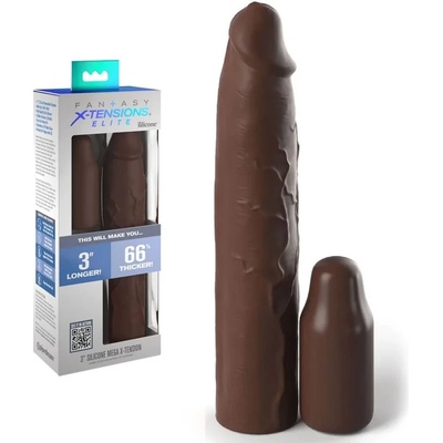 Реалистичен пенис удължител, силиконов, 22, 9см. - X-tensions Elite Brown (D-233120)