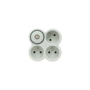 Plastrol Three-fold plug-in splitter with/u with switch R-31WS/B W-72008