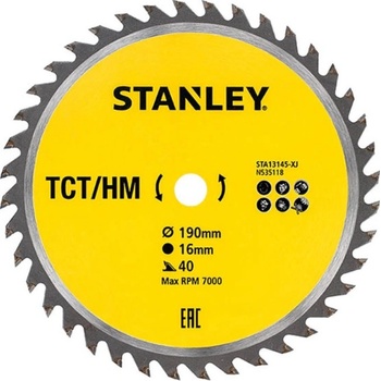 STANLEY Pilový kotouč s SK plátkem, 170 x 16,0 mm, 40 zubů, TCT STA13125