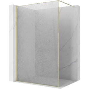 Mexen Kioto душ кабина Walk-in 160 x 200 cm, crackle прозрачно 12 мм, златна - 800-160-101-50-04-X (800-160-101-50-04-X)