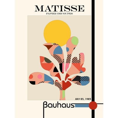 autor Plagát, Obraz - Matisse papier decoupes with abstract colorful Bauhaus pattern, 30 × 40 cm