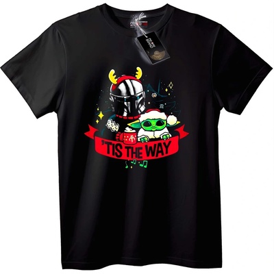 NOONEBRAND Тениска Mandalorian & Grogu Коледа - L, White