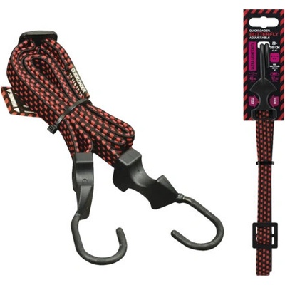Plochá nastavitelná upínací guma Butterfly Flat Adjustable 24 kg, 20–140 cm × 18 mm QUICKLOADER Bungee, 1 ks