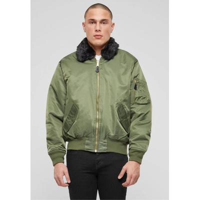 Urban Classics pánska bunda MA2 jacket Fur Collar Olive