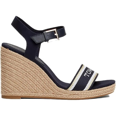 Tommy Hilfiger Mono Webbing High Wedge Espadrilles - Golden