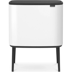 Brabantia Кош за боклук Brabantia Bo Touch 651118, 3x11 л, Плавно и безшумно отваряне, Голям отвор, Тъмносив (Bo Touch 651118)