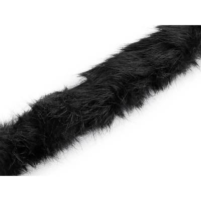Všívacia odevná / dekoračná kožušina okrúhla šírka 5 cm - 1 m 7 čierna