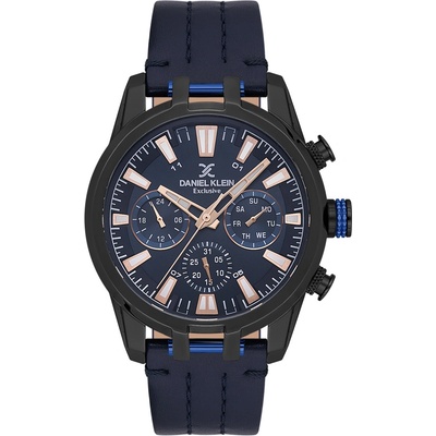 Daniel Klein DK. 1.13803-4 - Мъжки часовник, Exclusive, Кварцов, 44mm, 5 ATM, Син