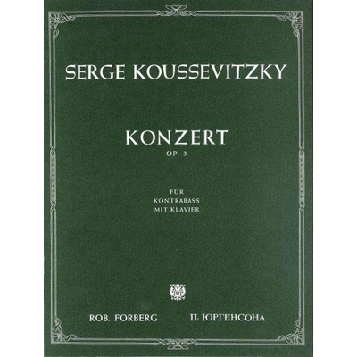 Koncert pre kontrabas a orchester, op.3 noty pro kontrabas a klavír