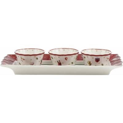 Villeroy & Boch Vánoční misky na dip s tácem set 4ks kolekce Toy's Delight