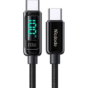 Mcdodo Кабел - Mcdodo (CA-8820) - USB-C → USB-C, 100W, цифров дисплей, 1.2m - Черен