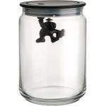 Alessi Кухненски буркан за съхранение GIANNI 900 мл, с черен капак, стъкло, Alessi (ALAMDR05B)