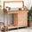 vidaXL Маса за разсаждане с шкаф кафява 110, 5x45x124, 5 см масивна ела (156344)