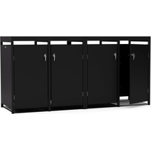 Blumfeldt BinSafe box na odpadky 4 odpadkové koše 240 l pozinkovaná oceľ KG29-4door-black-pl