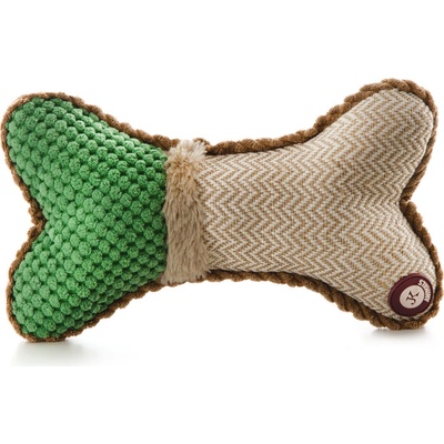 JK ANIMALS plyšová kosť plyšová pískacia hračka pre psov zelená 24 cm